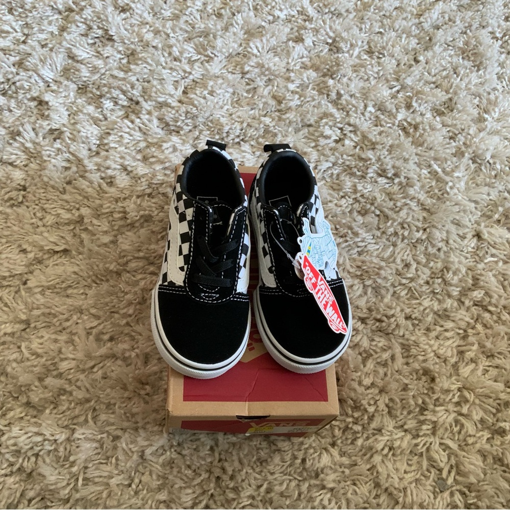 Vans Kids Black and White Checkered Sneakers